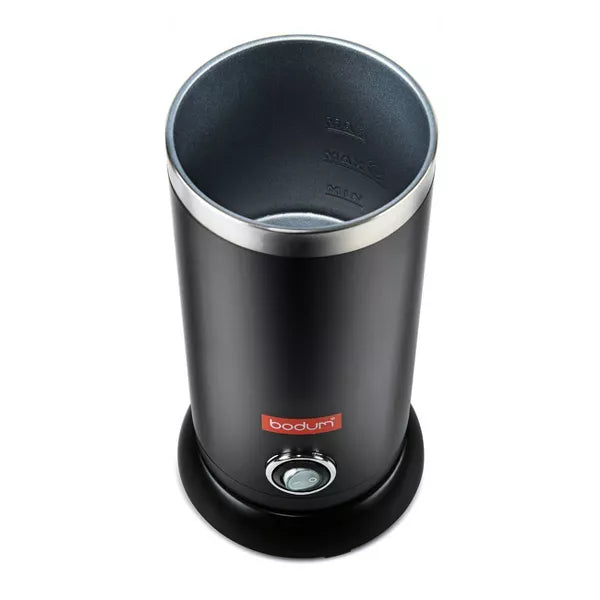 Bistro Electric Milk Frother Black: Stainless Steel Coffee Frother & Milk Steamer, Hand Wash