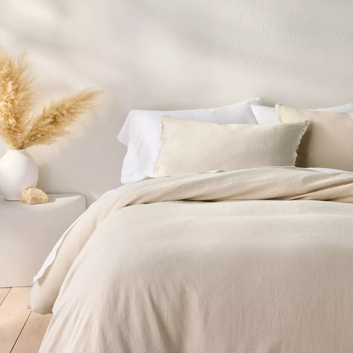 Heavyweight Linen Blend Duvet Cover & Pillow Sham Set - Full/Queen