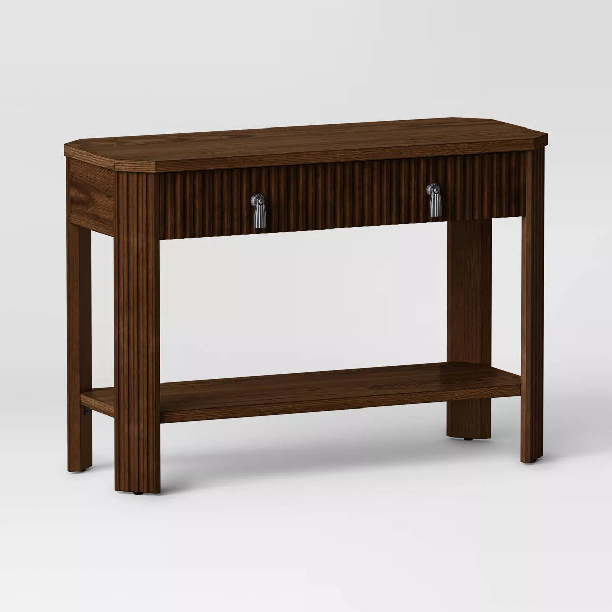 46" Laguna Nigel Fluted Wooden Console Table - Brown SHOWROOM ITEM