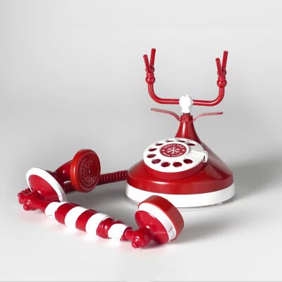 Animated Christmas Candy Striped North Pole Antique Telephone, final cut