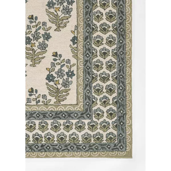 Cotswold Bourton Floral Handtufted Rug Green - 2'6" x 8'