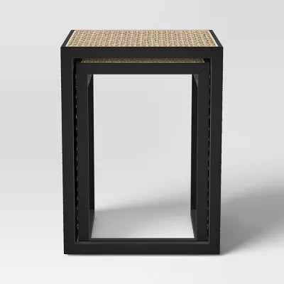 Nesting Accent Table Black/Natural 1-Piece