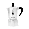 3 Cup Moka Stovetop Espresso Maker - Silver: Aluminum, Manual, Hand Wash, Glossy, Ground Coffee, Mesh Filter