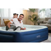Elevated Pillow Rest Queen Air Mattress with Internal Pump - Off-White/Blue