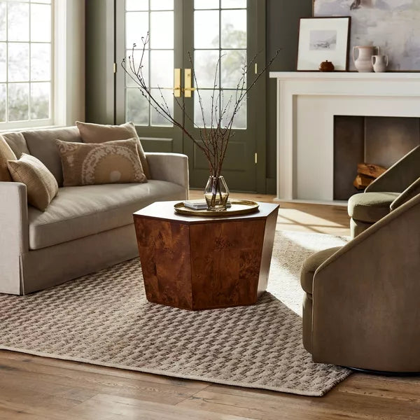 Checkered Stripe Rug Brown