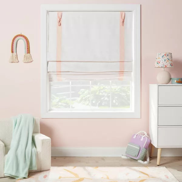 Blackout Roman Kids' Shade Pink with Striped