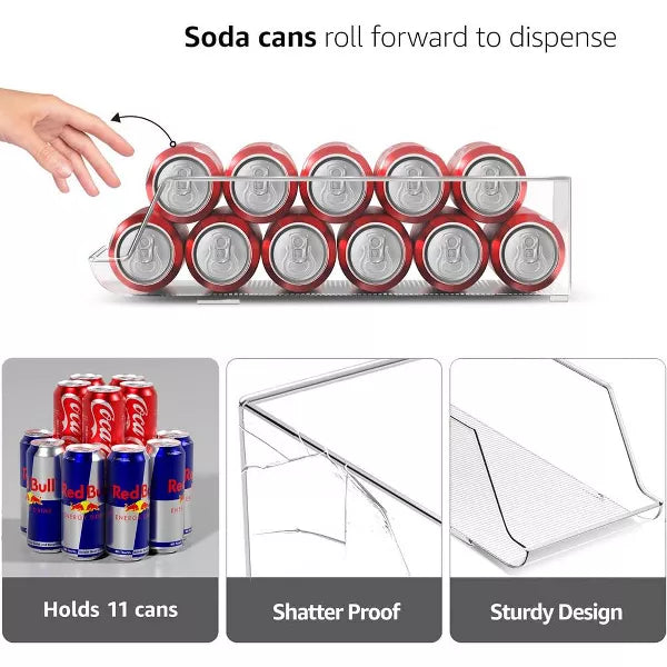 4 Pack Slim Can Organizer for Fridge, Pantry, Kitchen Organization and Storage