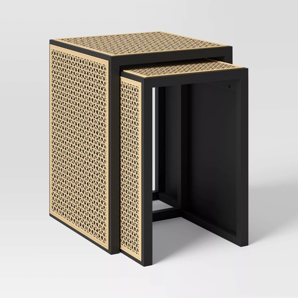 Nesting Accent Table Black/Natural 1-Piece
