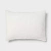 Luxe Box Stitch Faux Rabbit Fur Comforter and Sham Set Ivory - Full/Queen