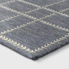 Stitched Grid Woven Outdoor Area Rug Slate Blue 7'x10'