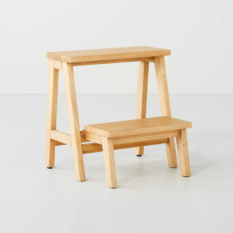 Wood Kitchen Step Stool Natural