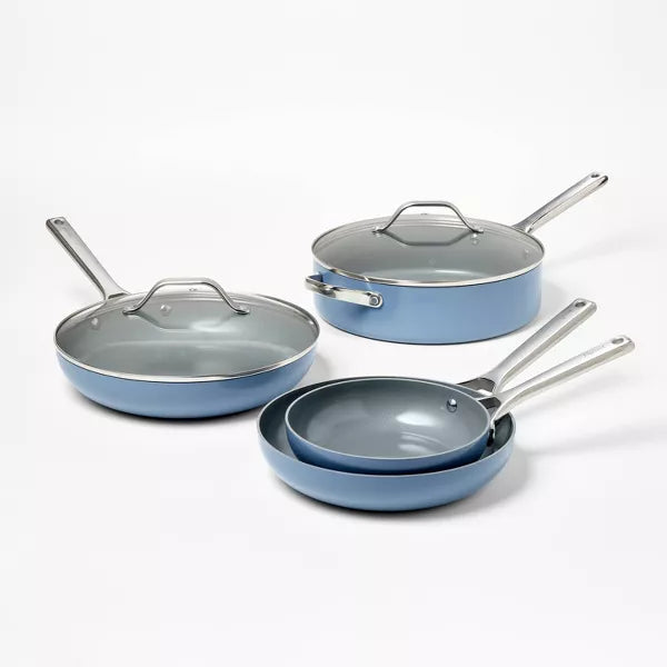 12pc Nonstick Ceramic Coated Aluminum Cookware Set
