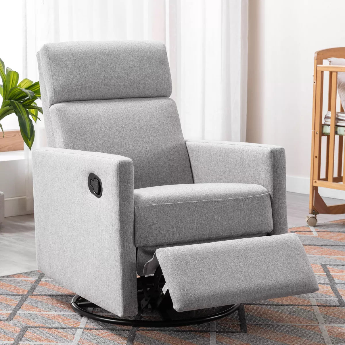 25.5"W Rocker Recliner Swivel Chair - Gray SHOWROOM ITEM