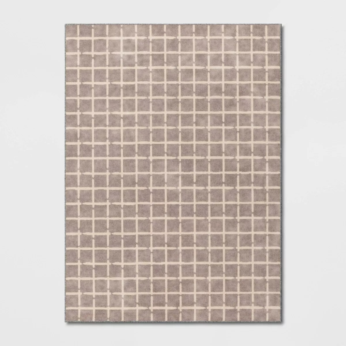 4'x5'6" Washable Small Checkered Area Rug Gray
