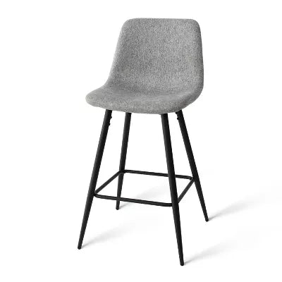 Bingo Upholstered Counter Height Stool with Black Leg (Set of 2) , Midbar Stool for Kitchen Island, Indoor Furniture