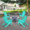 Patio Adirondack Chair Weather Resistant W/Cup Holder Turquoise