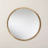 Pleated Brass Round Wall Mirror Antique Finish