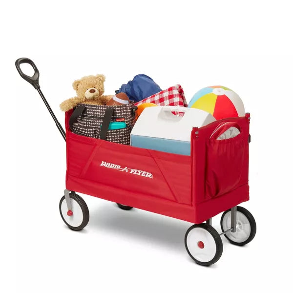 3 in 1 EZ Fold Wagon with Canopy - Red: Steel & Nylon
