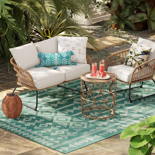 Geo Tapestry Rectangular Woven Outdoor Area Rug