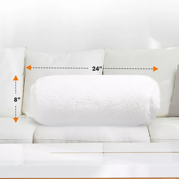 1-Piece Shaggy Long Hair Bolster Pillows