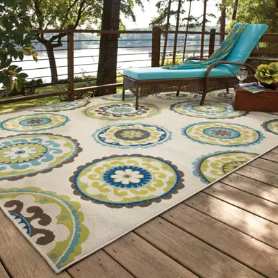 Cozumel Medallion Patio Rug - 6'7x9'6