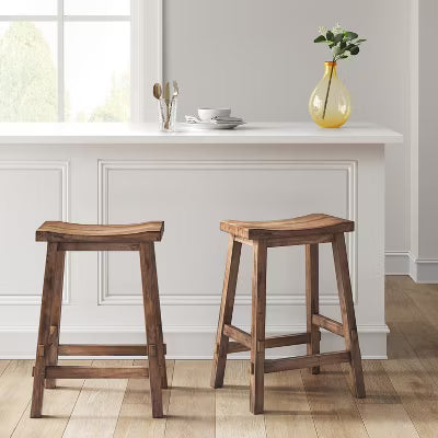 Halifax Farmhouse Wood Counter Height Barstool
