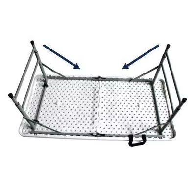 Adjustable Height Folding Table Off-White