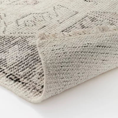 Knolls Authentic Handknotted Distressed Persian Rug Gray/Ivory/Black - 5'x7'