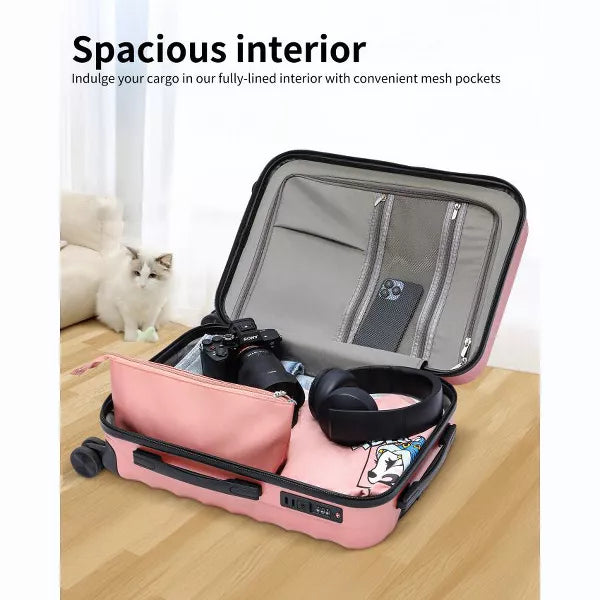 Luggage 1-Piece Hardshell Suitcase with TSA Lock Spinner Wheels Rose Gold