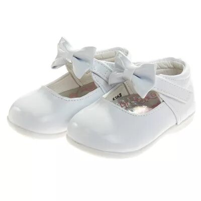 Baby Girls' Mary Jane Flats with Bow Detail: Non-Slip Sole Wedding Flower Girls' Shoes (Infants/Toddler Sizes)
