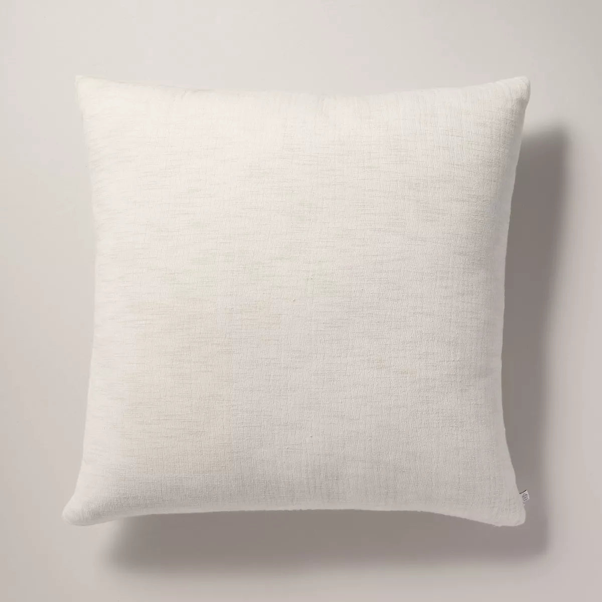 26"x26" Gauze Texture Euro Bed Pillow Taupe/Natural - Hearth & Hand™ with Magnolia: Cotton Fabric, Square Shape, Removable Cover SHOWROOM ITEM