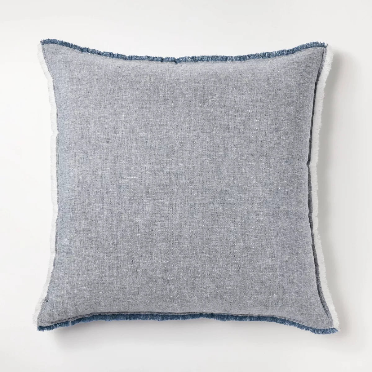 Oversized Reversible Linen Square Throw Pillow with Frayed Edges - Threshold™ designed with Studio McGee SHOWROOM ITEM