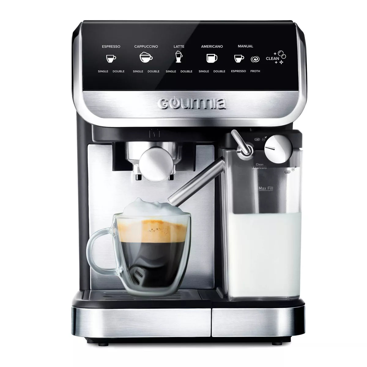 8-in-1 One-Touch Espresso, Cappuccino, Latte & Americano Maker with Automatic Frothing: Electric