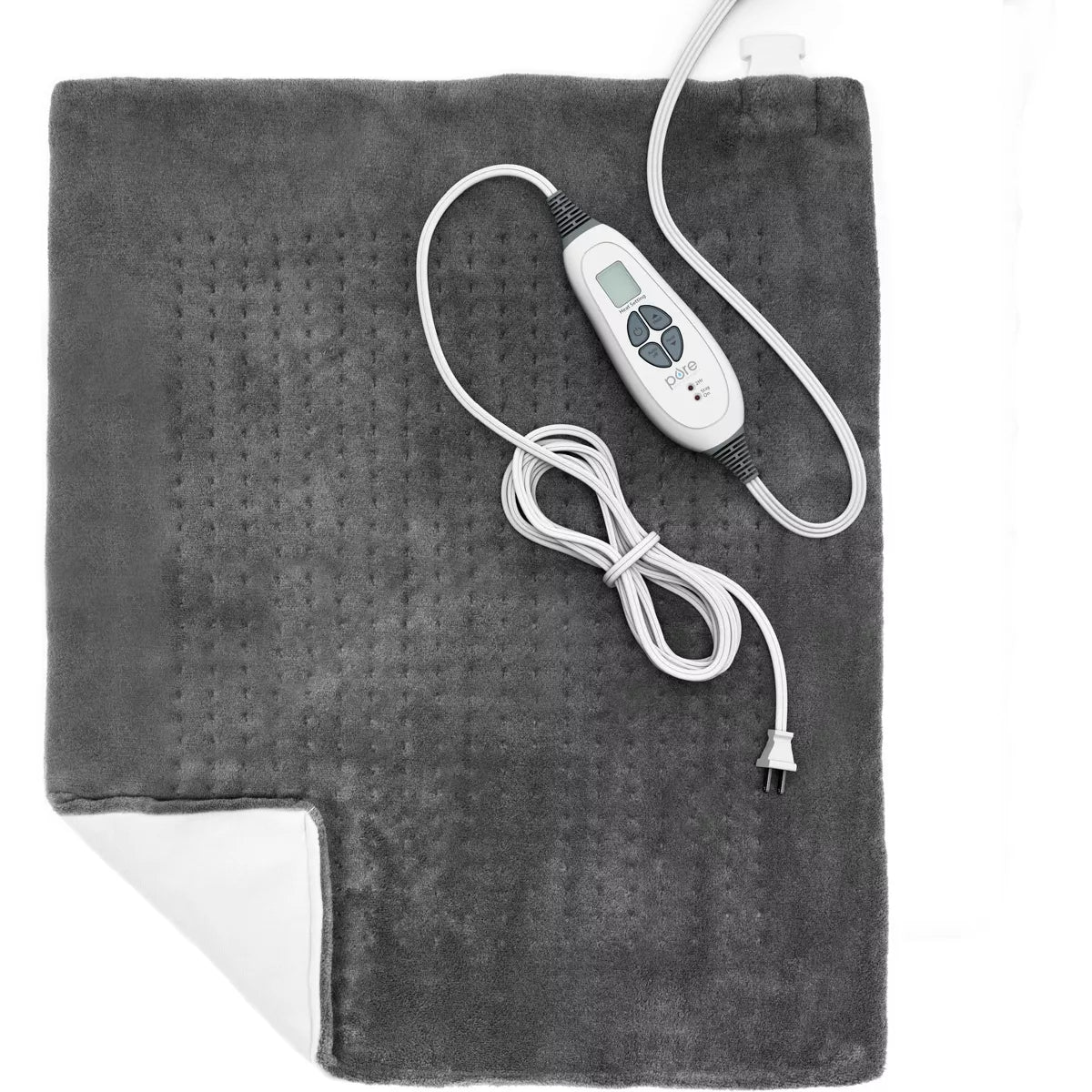 6 Heat Settings and Auto Shut-off XXL Extra Wide Heating Pad - Charcoal Gray