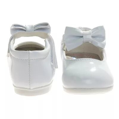 Baby Girls' Mary Jane Flats with Bow Detail: Non-Slip Sole Wedding Flower Girls' Shoes (Infants/Toddler Sizes)