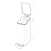 Slim Step Trash Can - Stainless Steel Kitchen Garbage Can, Indoor, Smooth Finish, Silver,Capacity