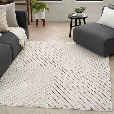 Cozy Modern Scandinavian Indoor Area Rug - 6'7"x9'