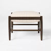 Wood Frame Pillow Top Ottoman Cream