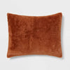 Luxe Box Stitch Faux Rabbit Fur Comforter and Sham Set Brown - Full/Queen