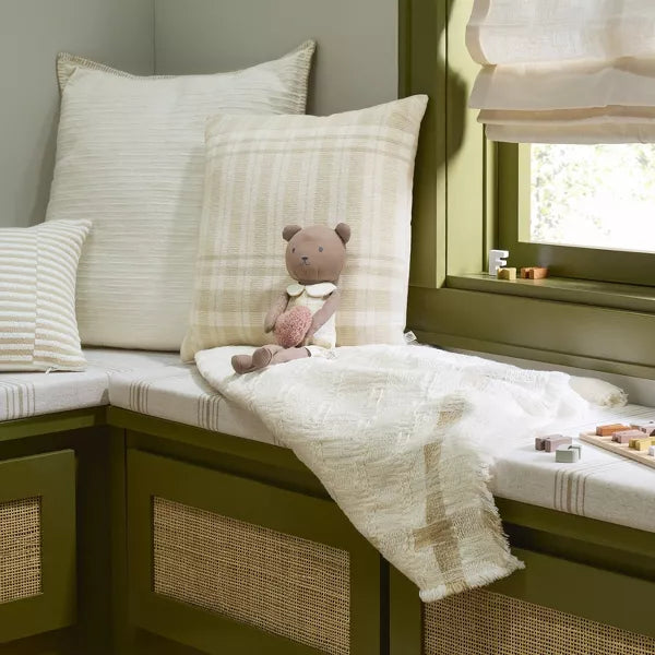 Tonal Plaid Square Throw Pillow