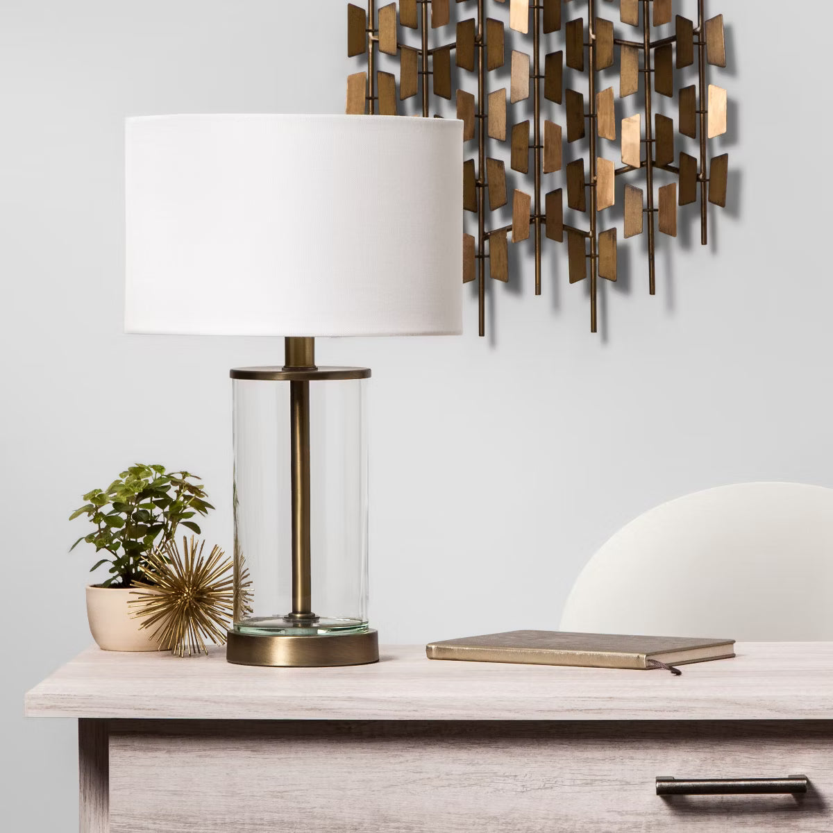 Fillable Accent with USB Table Lamp - Brass SHOWROOM ITEM