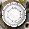 16pc Vitrelle City Block Dinnerware Set: Geometric Pattern, Service for 4, Includes Plates & Bowls, Dishwasher-Safe