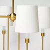 4-Arm Chandelier - Gold-Tone Metal, White Shades, UL Listed