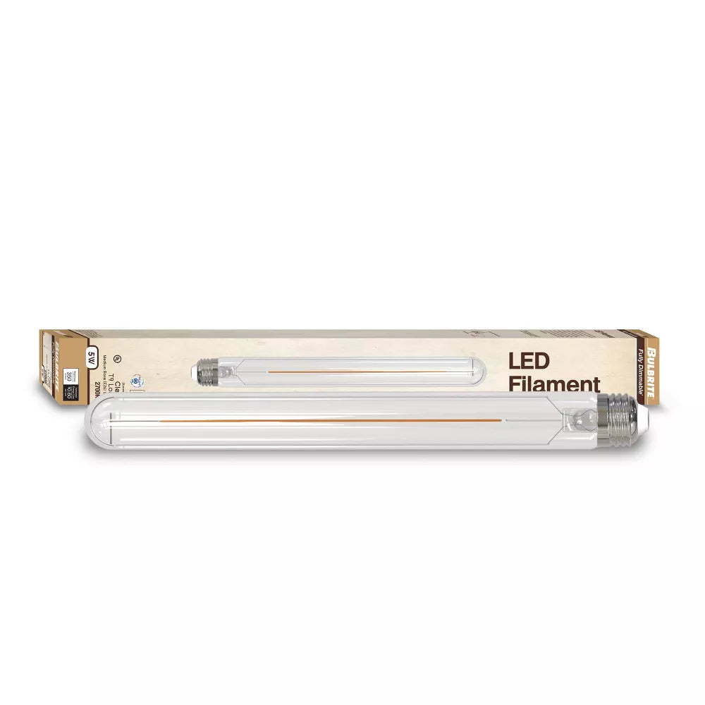 4pk Filament 5W LED Light Bulbs Clear: Dimmable, 100W Equivalent, Decorative A19, E26 Base