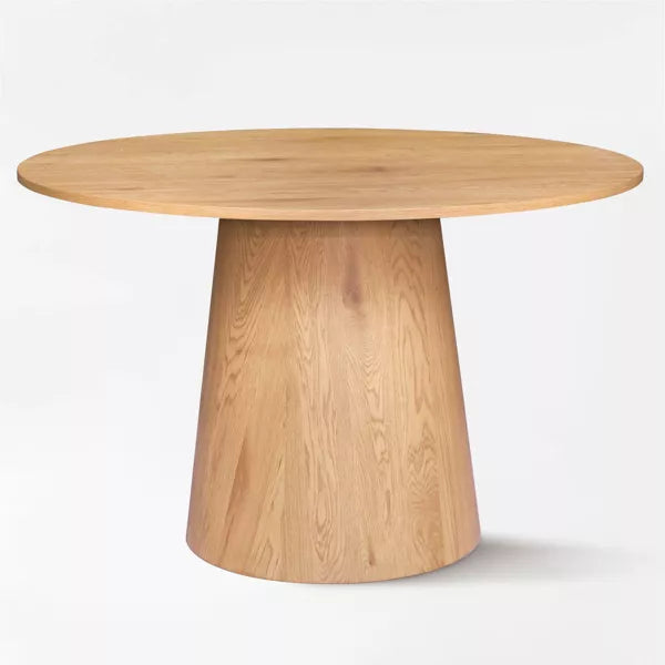 46" Grain Paper Round Top Pedestal Dining Table Natural base, White top 2 boxes