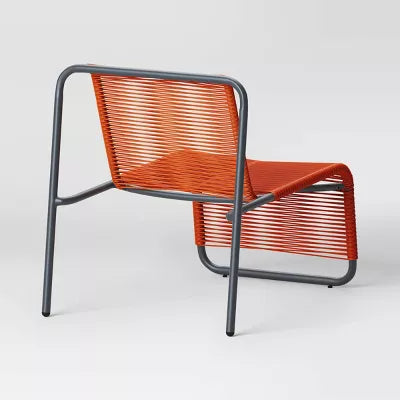 PVC Stackable Patio Lounge Chair Red