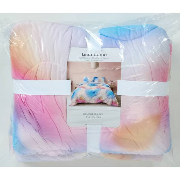 Prism Gradient Puff Comforter Set - Full/Queen