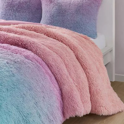 Evie Ombre Shaggy Faux Fur Kids' Duvet Cover ONLY - Twin/Twin XL