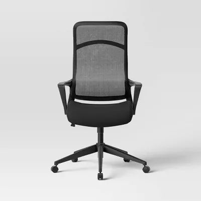 Comfort Office Chair Black - Ergonomic, Adjustable, Mesh Back, 5-Wheel Base