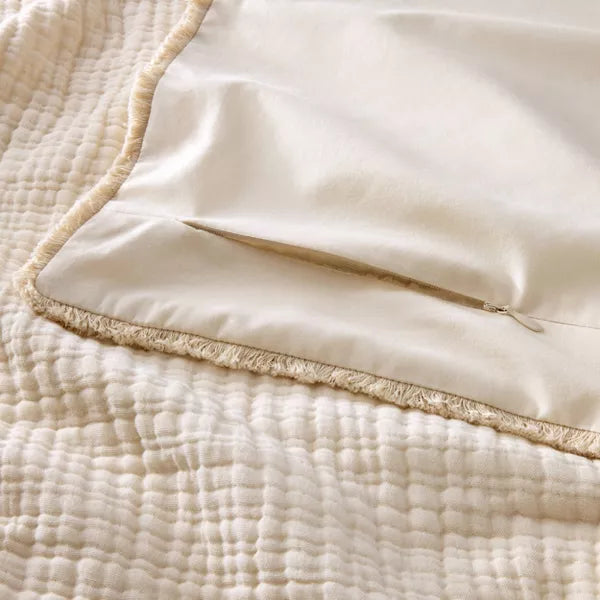 Textured Chambray Comforter and Sham Set Full/Queen
